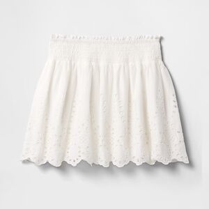 Gap Smocked White Mini Skirt